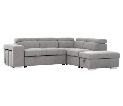 Night & Day Sleeper Sectional with Storage Chaise And Storage Stools