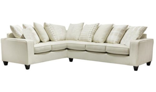 Rowdy Cotton Sectional Plush Grey Comfort with 10+ Designer Accent Pillows