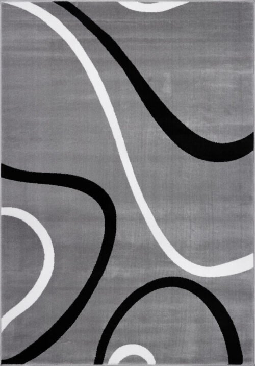 Turkish Light Gray Spirals Contemporary Rug - Image 2