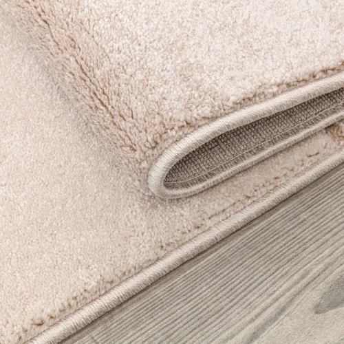 Cream Beige Textured Geometric Contemporary Rug - Image 4