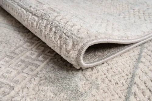 Grey Beige Medallion Contemporary Rug - Image 3