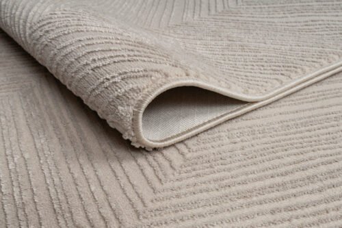 Ivory Beige Contemporary Rug - Image 3