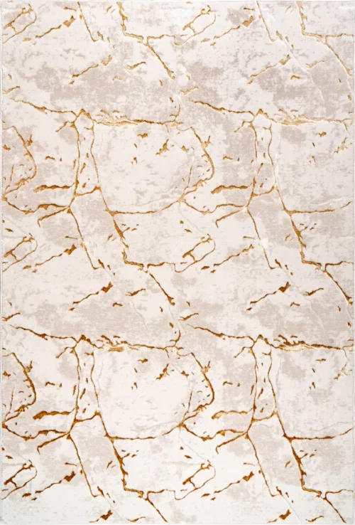 Gold Beige Contemporary Rug - Image 2